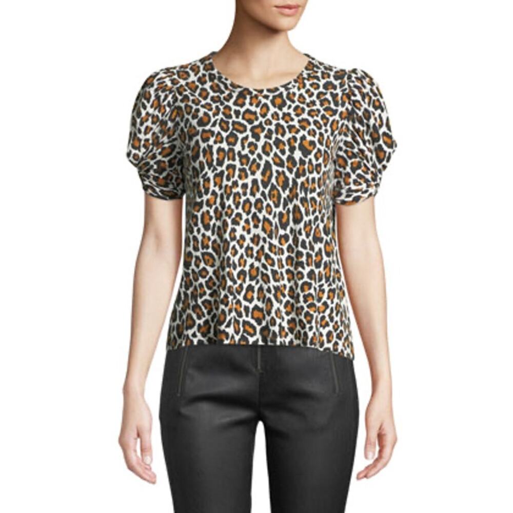 A.L.C Kati Leopard-Print Puff-Sleeve Tee